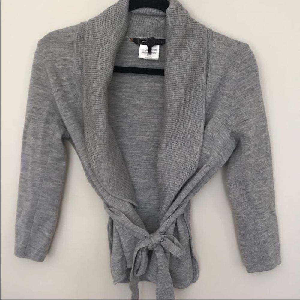 Grey wrap sweater